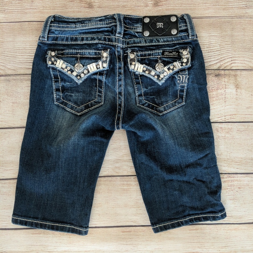 Miss Me Girls Bermuda bling sz 12 flap shorts